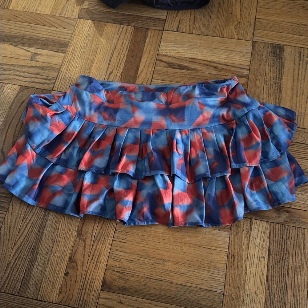 Ellesse ruffled blue and orange golf and tennis skirt size L